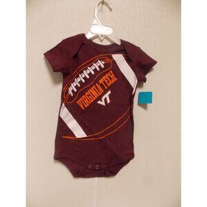NCAA Virginia Tech Hokies Maroon Football Image Bodysuit Size 18 MGen2